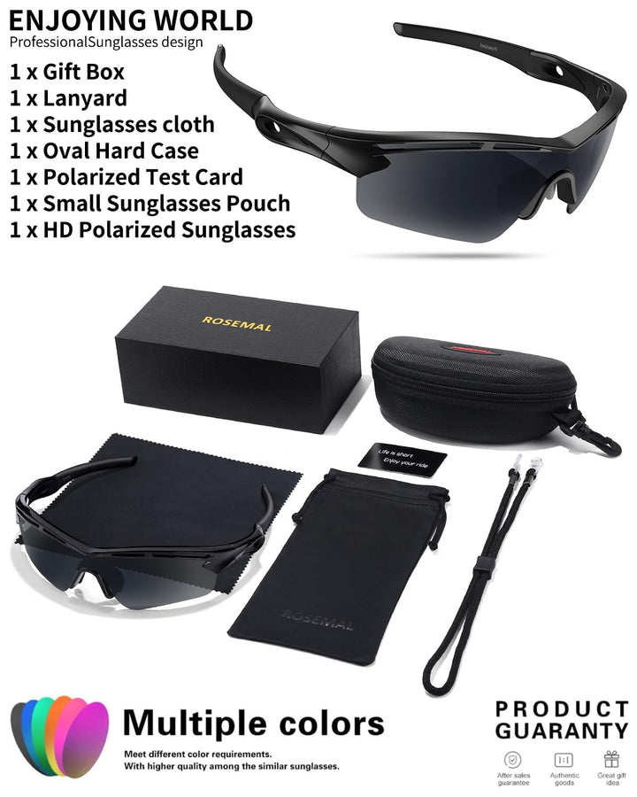 Polarized Sports Sunglasses for Men Women Youth Baseball Cycling Running Driving Fishing Tennis Golf Motor TAC UV400 TR90