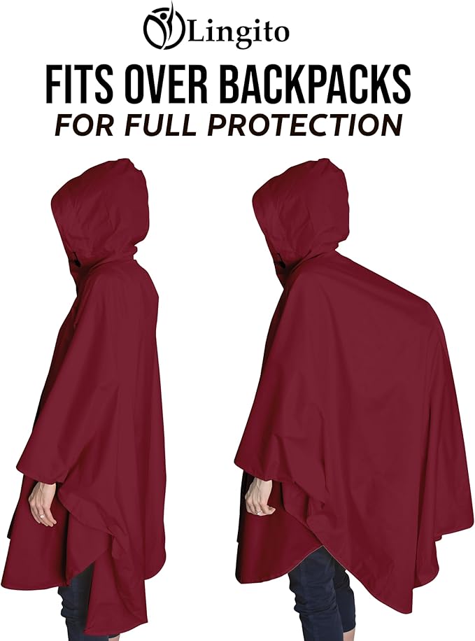 Heavy Duty Rain Poncho for Backpacking, Waterproof Lightweight for Adults, Military, Emergency, Camping, Men, Women