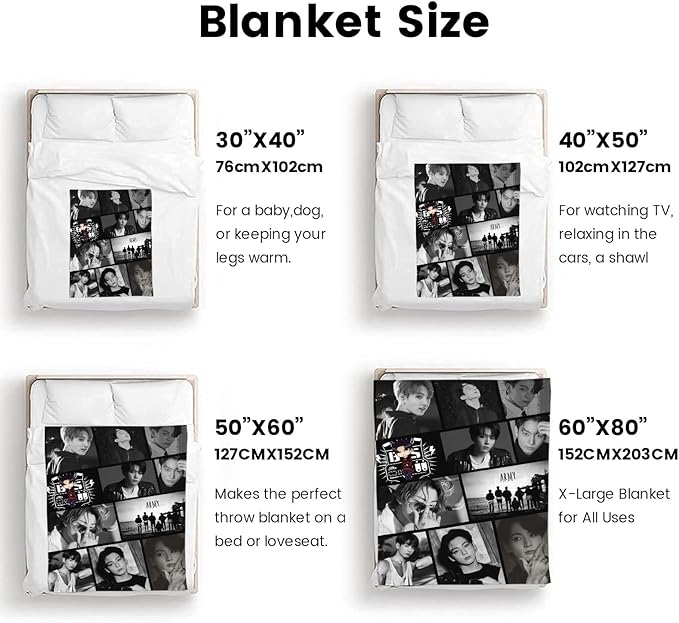 Blanket 50"X60" Soft and Comfortable Warm Fleece Throw Full Picture of Idol Group Blankets