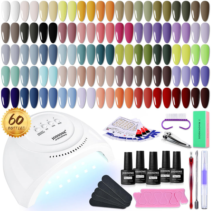 23-Piece Colorful Gel Nail Polish Kit | Classic Matte & Glossy Top Coats