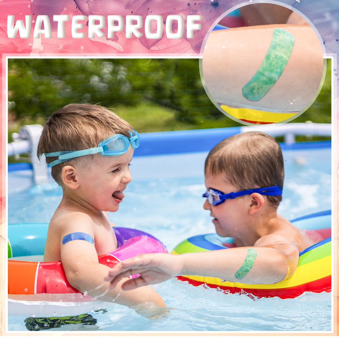 120 Pcs Kids Bandages Bulk Cute Cartoon Flexible Bandages Waterproof Breathable Bandages Strip Protect Cuts and Scrapes for Girls Boys Children Toddlers (Colorful Style)