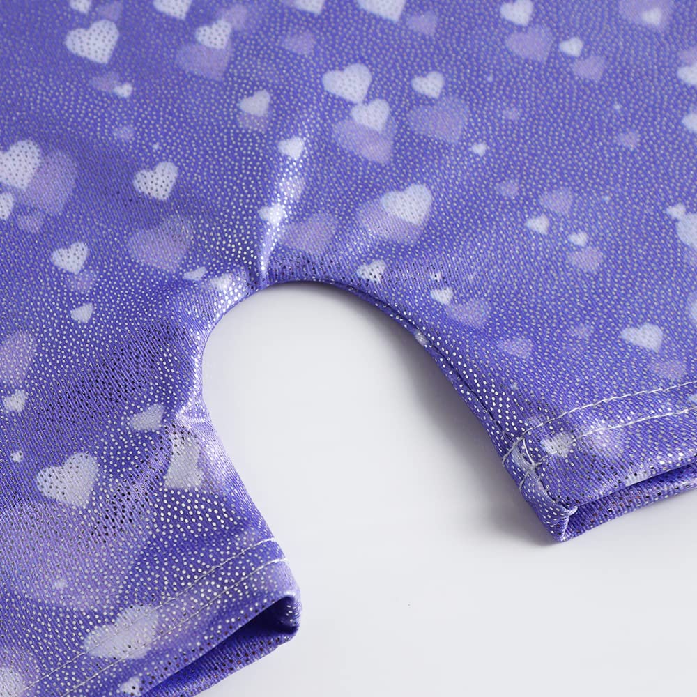 DAXIANG Leotards for Girls Gymnastics with Shorts Purple Dance Unitards Biketards