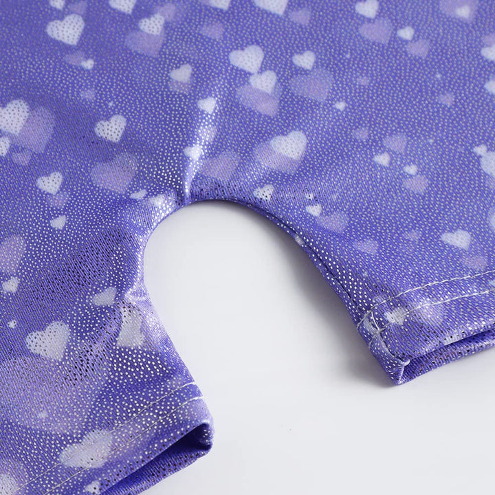 DAXIANG Leotards for Girls Gymnastics with Shorts Purple Dance Unitards Biketards