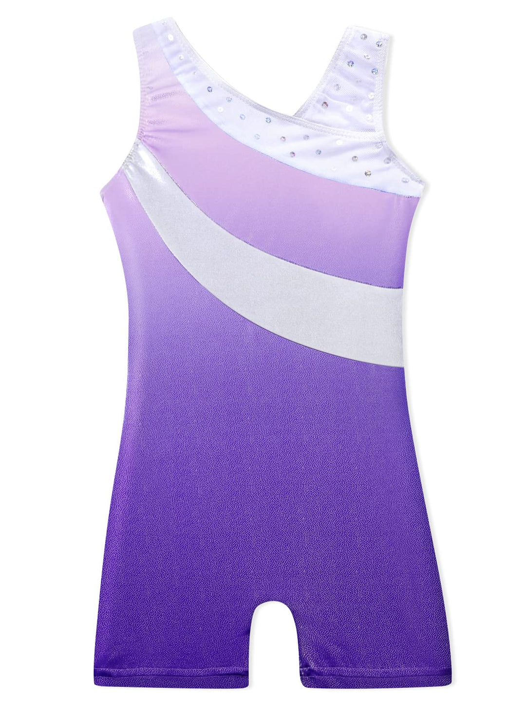 DAXIANG Gymnastics Leotards for Girls, Leotard for Girls Gymnastics Outfit Black Shorts Dance Unitard Biketards Purple