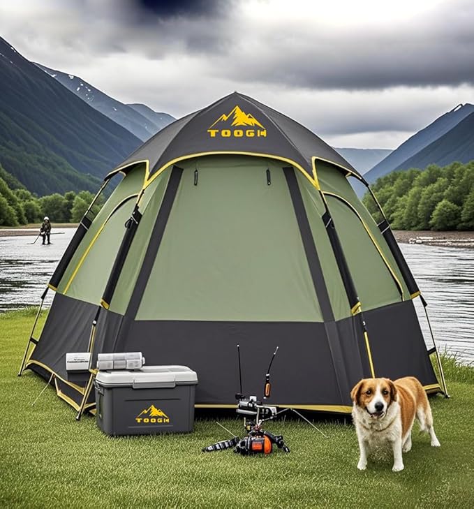 Camping Tent with Instant Setup, 2/3 Person Weatherproof Tent Easy Quick Set Up in 60 Seconds with Rainfly Backpack Tent for Family Camping & Hiking, Upgraded Ventilation,Center Height 66-inch