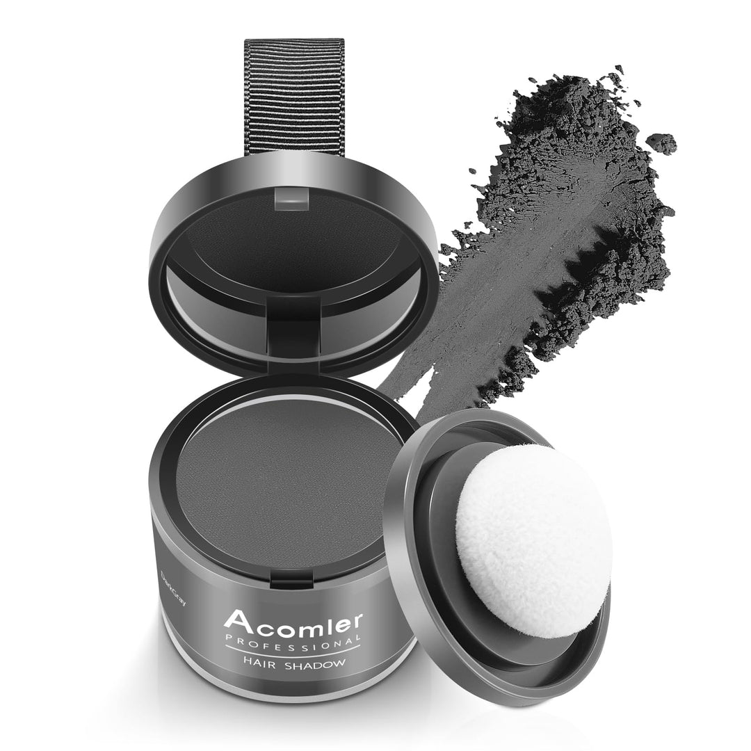 Acomler Instantly Root Cover Up Hairline Shadow Powder, Touch Up For Thinning Hair, Grey Hair Coverage For Women Men With Eyebro