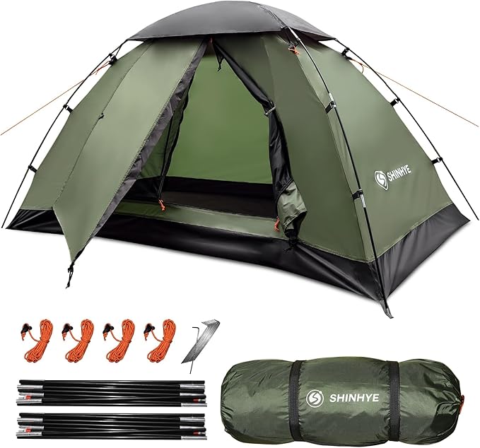 ShinHye Backpacking Tent for Camping, 1/2 Person Ultralight Backpacking Tent Easy Setup Tents Waterproof Lightweight Hiking Tents for Backpacking