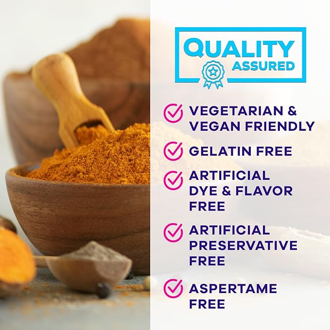 Turmeric Supplement Gummies Sugar Free - Turmeric Curcumin and Ginger Gummies with Black Pepper Extract for High Absorption, Curcumin Gummy for Joint Support, Non-GMO, Gluten Free, 60 Turmeric Gummies