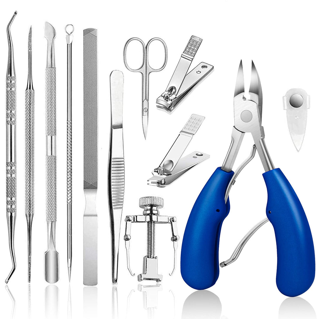 Jtieo 12Pcs Toenail Clippers Heavy Duty Toenail Clippers For Thick Toenails Toe Nail Kit Toe Nail Clippers Podiatrist Toenail Cl