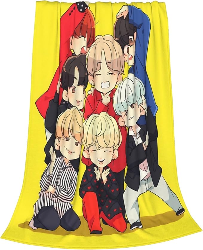 Blanket 50"X60" Soft and Comfortable Warm Fleece Throw Full Picture of Idol Group Blankets Yoga Blankets Beach Blanket Picnic Blankets for Dorm Room Decor Sofa Bed Camping Travel All Season