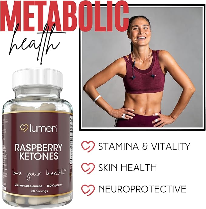 Raspberry Ketone for Women – with Raspberry Ketone & African Mango – 1800mg Per Serving – 180 Capsules – 60 Servings – Non-GMO & Gluten-Free