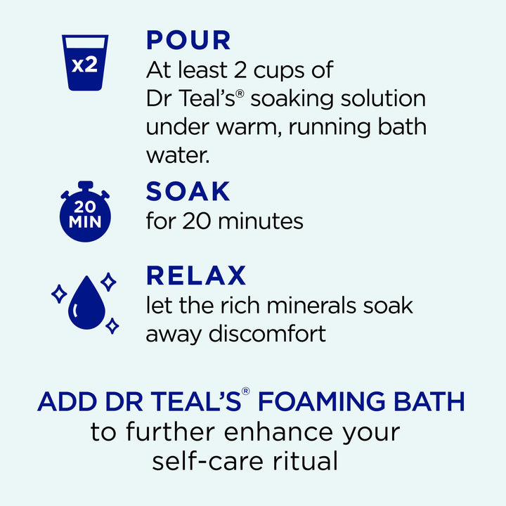 Dr Teal's Epsom Salt Magnesium Soak, Arnica Body Relief with Arnica, Menthol & Essential Oils, 3 lbs