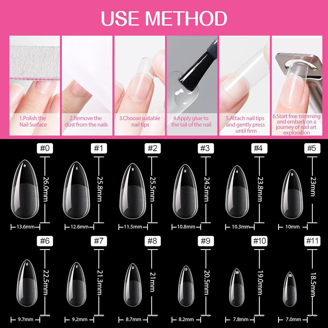 504Pcs Matte Soft Gel Toe Nail Tips | Full Cover for DIY Nail Extensions