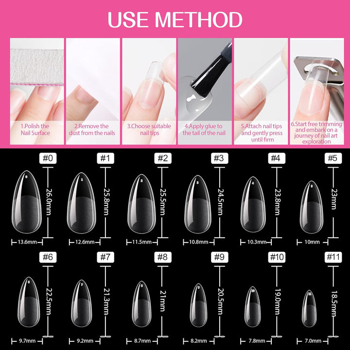 504Pcs Matte Soft Gel Toe Nail Tips | Full Cover for DIY Nail Extensions