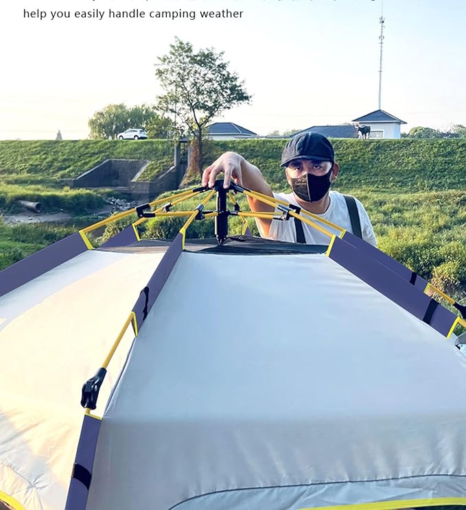 Camping Tent with Instant Setup, 2/3 Person Weatherproof Tent Easy Quick Set Up in 60 Seconds with Rainfly Backpack Tent for Family Camping & Hiking, Upgraded Ventilation,Center Height 66-inch