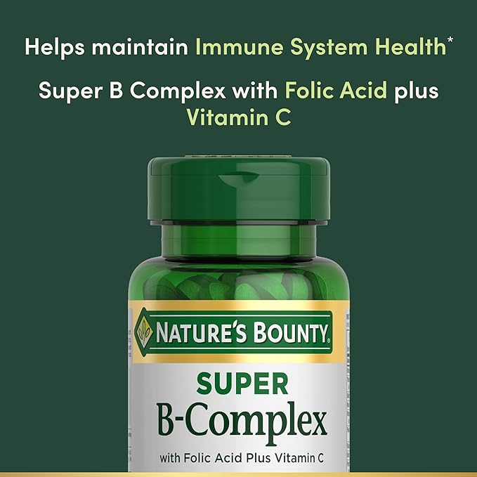 Nature's Bounty Super B Complex Vitamins with Vitamin C & Folic Acid, Vitamins for Immune & Cellular Energy Support, 150 Tablets
