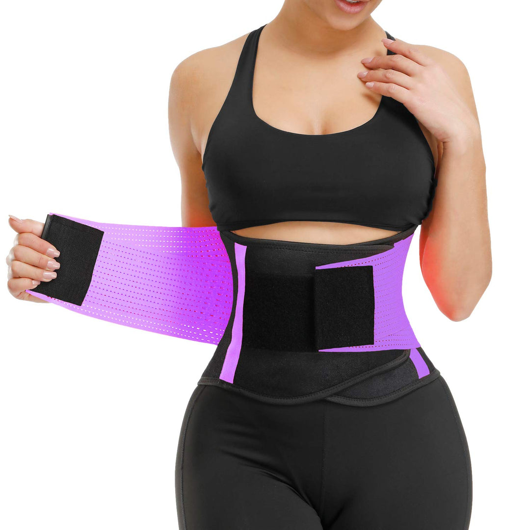 VENUZOR Waist Trainer Belt for Women - Waist Cincher Trimmer - Slimming Body Shaper Belt - Sport Girdle Belt (UP Graded)(Purple,S)