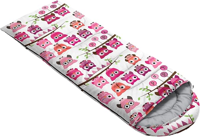 AILONEN Cartoon Fox Camping Sleeping Bag for Boys Girls Adults,Lightweight & Waterproof,3 Season Warm & Cold Weather,Portable,Kawaii Fox Printed Sleeping Bag,Traveling,Camping,Hiking