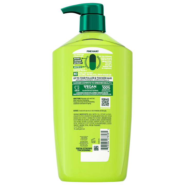 Garnier Fructis Grow Strong Thickening Conditioner for Fine Hair, Biotin-C, 32.3 Fl Oz, 1 Count (Packaging May Vary)