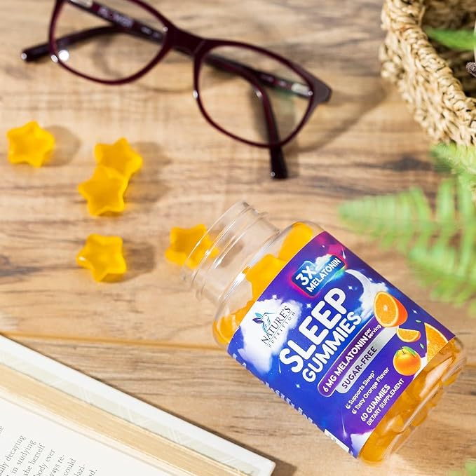 Melatonin Sleep Gummies Sugar Free - 6 mg Natural Melatonin Sleep Gummies for Adults, Extra Strength Sleep Gummy Supplements, Occasional Sleeping Support Supplement, Gomitas para Dormir - 60 Gummies