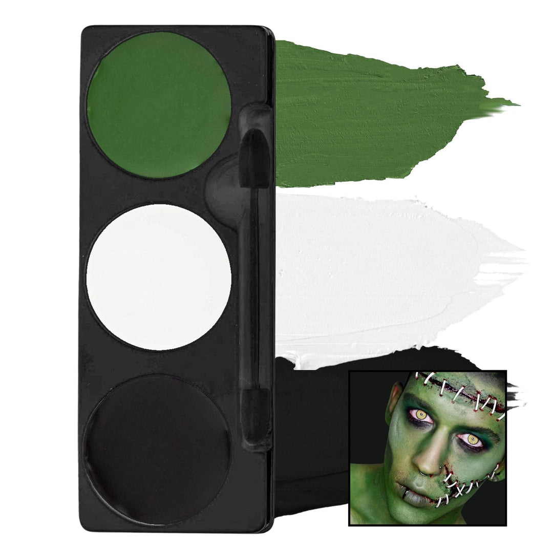 Mehron Makeup Tri-Color Character Makeup Palette | Halloween, Special Effects and Theater Cream FX Palette | Face Paint .7 oz (20 g) (Monster)