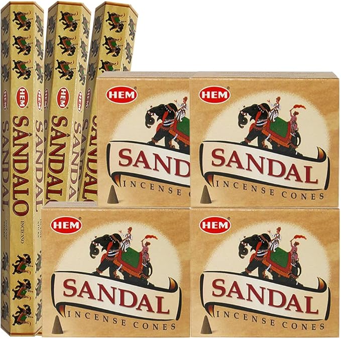 Sandalo Sandalwood Incense Sticks and Cone Incense Holder Variety Pack #1 Bundle insence insense insienso