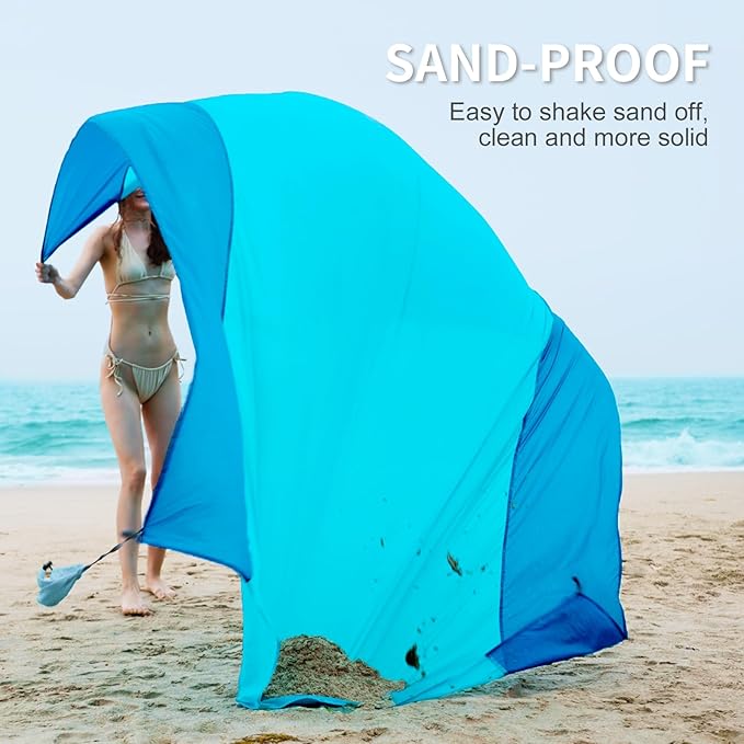 Beach Blanket Sandproof, Extra Large Beach Mat 106'' x 83'' Oversized Big & Compact Travel Mat Quick Drying, Lightweight, Pockets Picnic Mat for Beach, Camping, Hiking