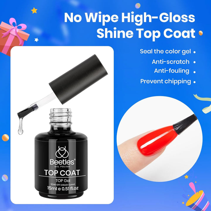 Beetles Matte Gel Top Coat & Base Coat Set | 3Pcs 15ml | Long-Lasting Nail Polish for Women