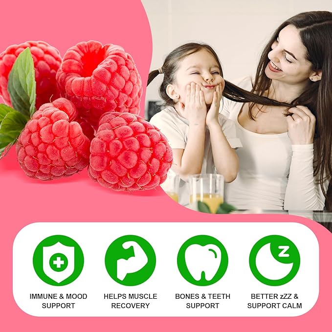 Calcium Magnesium Zinc Gummies with Vitamin D3, Sugar Free Calcium Gummies for Women Men, High Potency Magnesium Gummies for Bone & Muscle & Immune Health, Raspberry Flavor - 120 Count