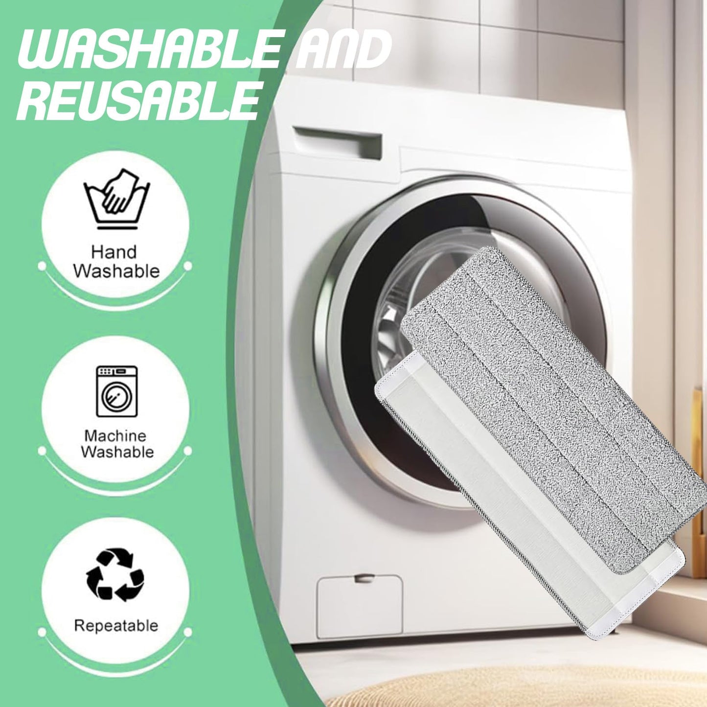 10 Pcs Microfibre Mop Pads, Microfiber Mop Pads Replacement Fit for All Spray Mops, Reusable Wet & Dry Refill Mop Cleaning Pads, Washable Flat Mop Pads for Most Floor Wall Office Home (Gray)