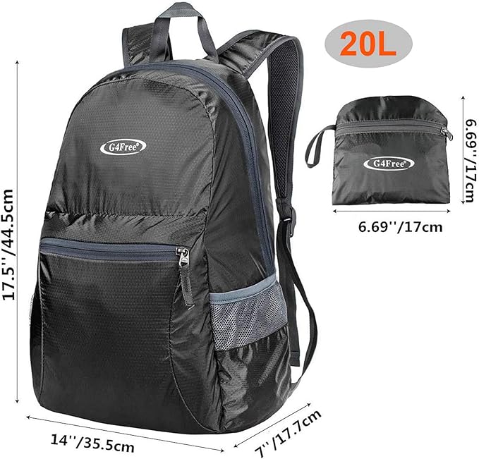 G4Free 20L Lightweight Packable Backpack Travel Hiking Daypack Foldable Backpack for Men Women
