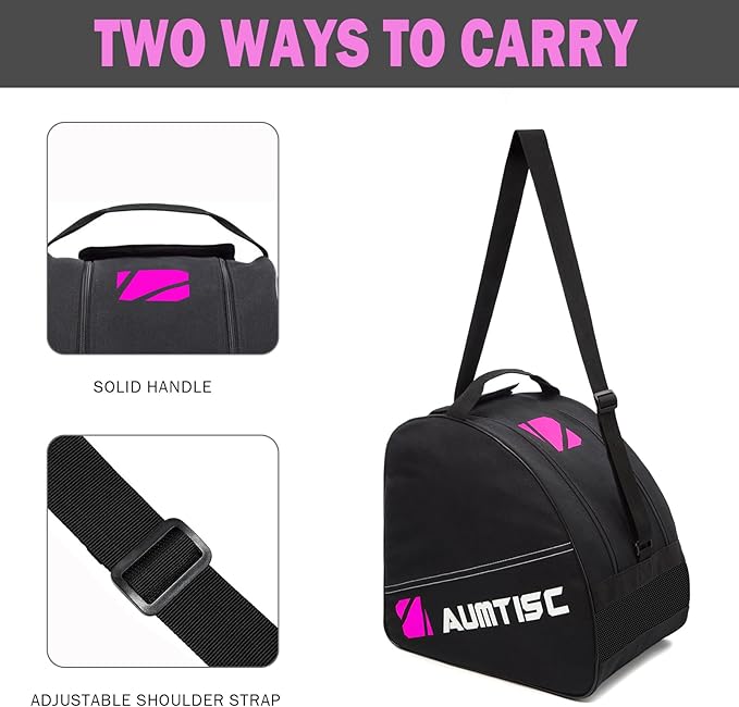 AUMTISC Ski Bag and Boot Bag Combo, Padded Ski Bags for Air Travel Flying, Adjustable Length for Skis Up to 200 cm and Boots Up to Size 13