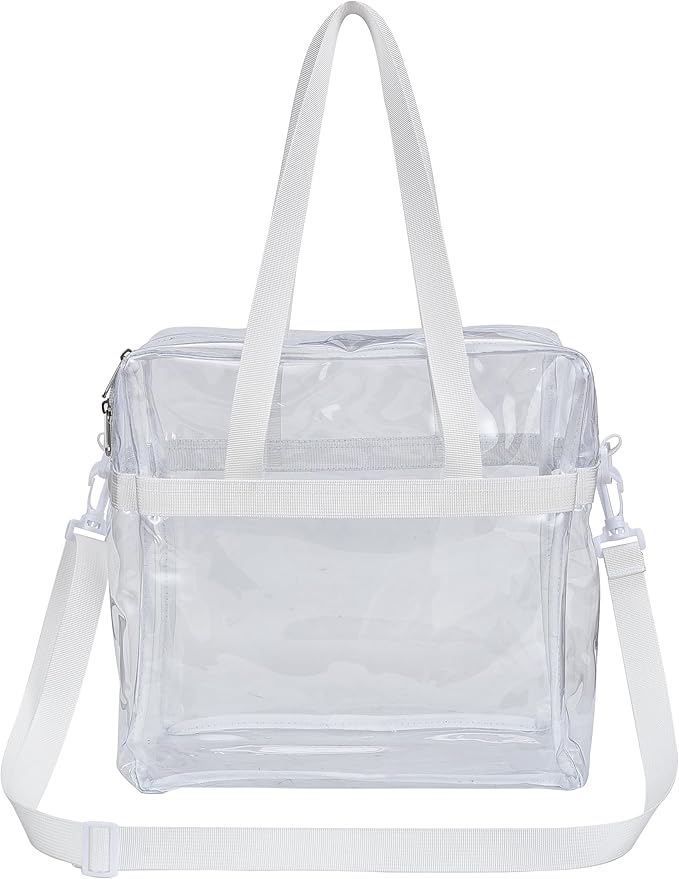 USPECLARE Clear Tote Stadium Approved, Security Travel & Gym Clear Bag for Work Sports Games Concerts