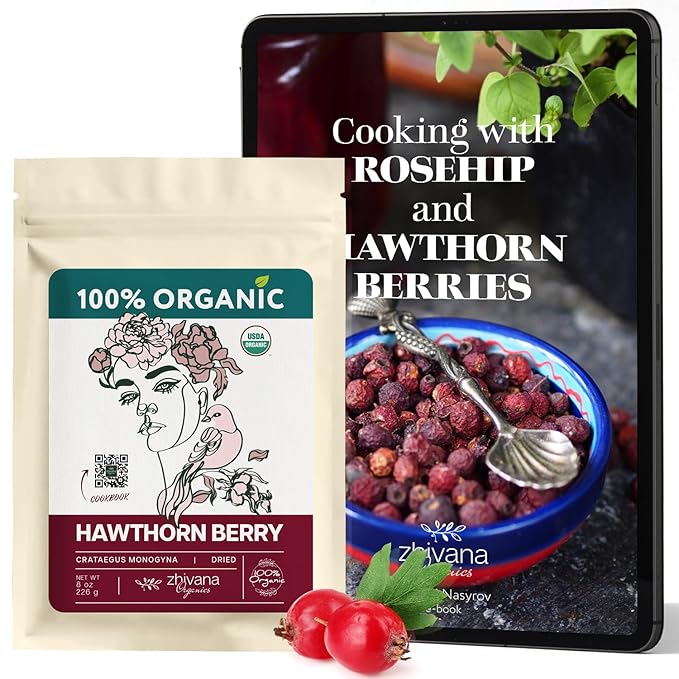 Hawthorn Berry Tea Organic (8 oz.) - Dried Hawthorne Berries - Hawthorn Tea for Blood Pressure Balance - Herbal Remedy for Healthy Heart