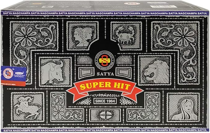Super Hit Incense Sticks 15g x 12 and Incense Stick Holder Bundle Insence Insense Satya Incense