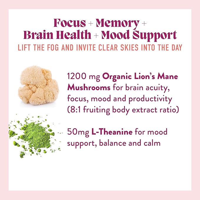 Concentrate Gummies – Focus, Memory, Brain Health & Mood Support Supplement – Vegan, Non-GMO, Gluten-Free - Lemon Flavor (30 Servings)