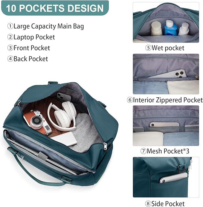 Travel Duffel Bag,Sports Tote Gym Bag,Shoulder Weekender Overnight Bag for Women