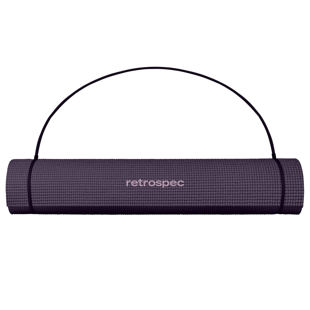 Retrospec Pismo Yoga Mat for Men & Women - 72” x 24” x 5mm - Extra Long Non Slip Exercise Mat for Yoga, Pilates, Stretching, Floor & Home Workouts - Eggplant