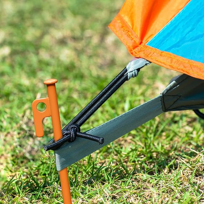 8 Pack Tent Stakes Heavy Duty 12 inch Steel Tent Pegs for Camping Unbreakable and Inflexible