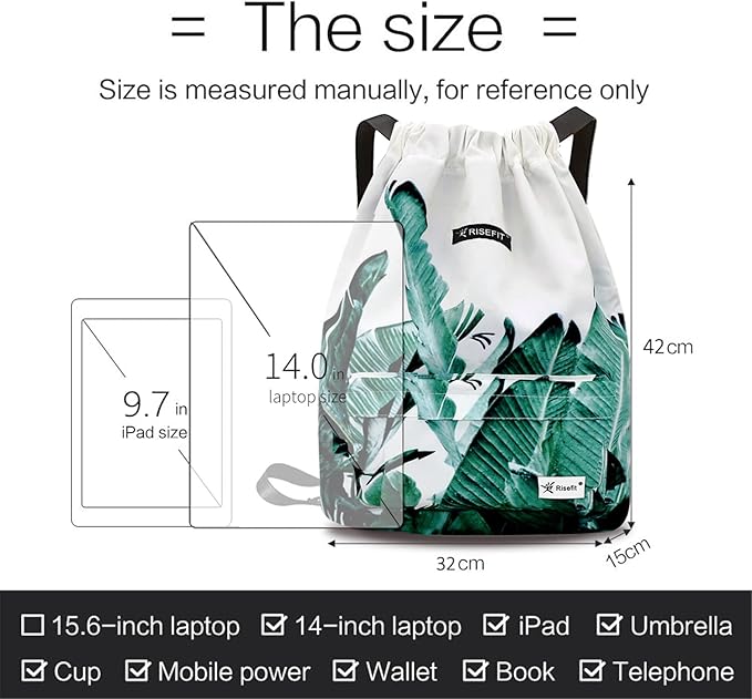 Waterproof Drawstring Bag, Gym Bag Sackpack Sports Beach Backpack for Men Women