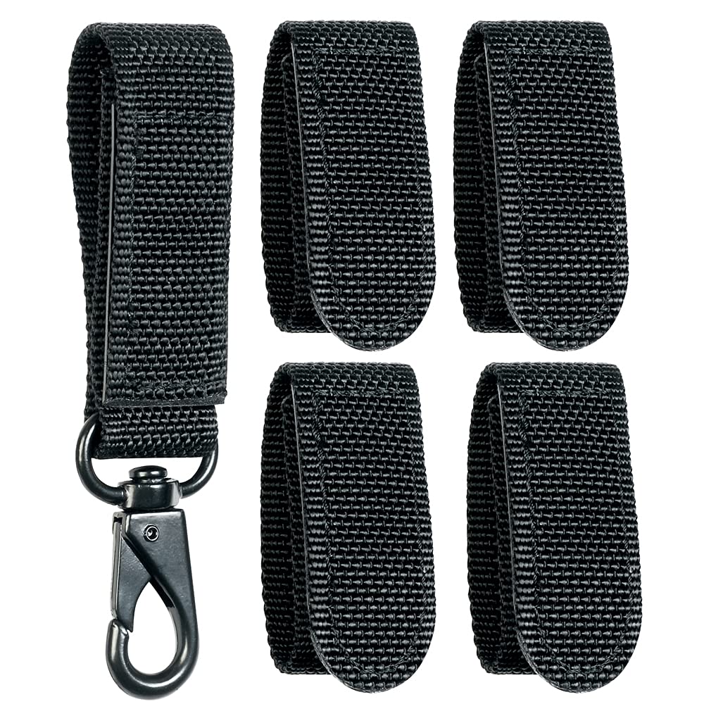 TAFTACFR Duty Belt Keeper with Double Snaps(Set of 4) +1 Keeper with Strong Metal Key Clip(1 Pack)