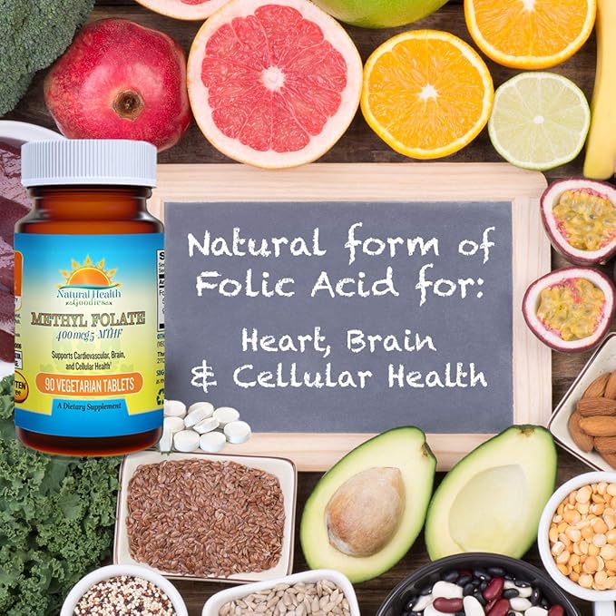 Active Folate Quatrefolic Acid 5-MTHF Methylfolate Smart Choice for Prenatal Heart & Brain Development vs Synthetic Folic Acid