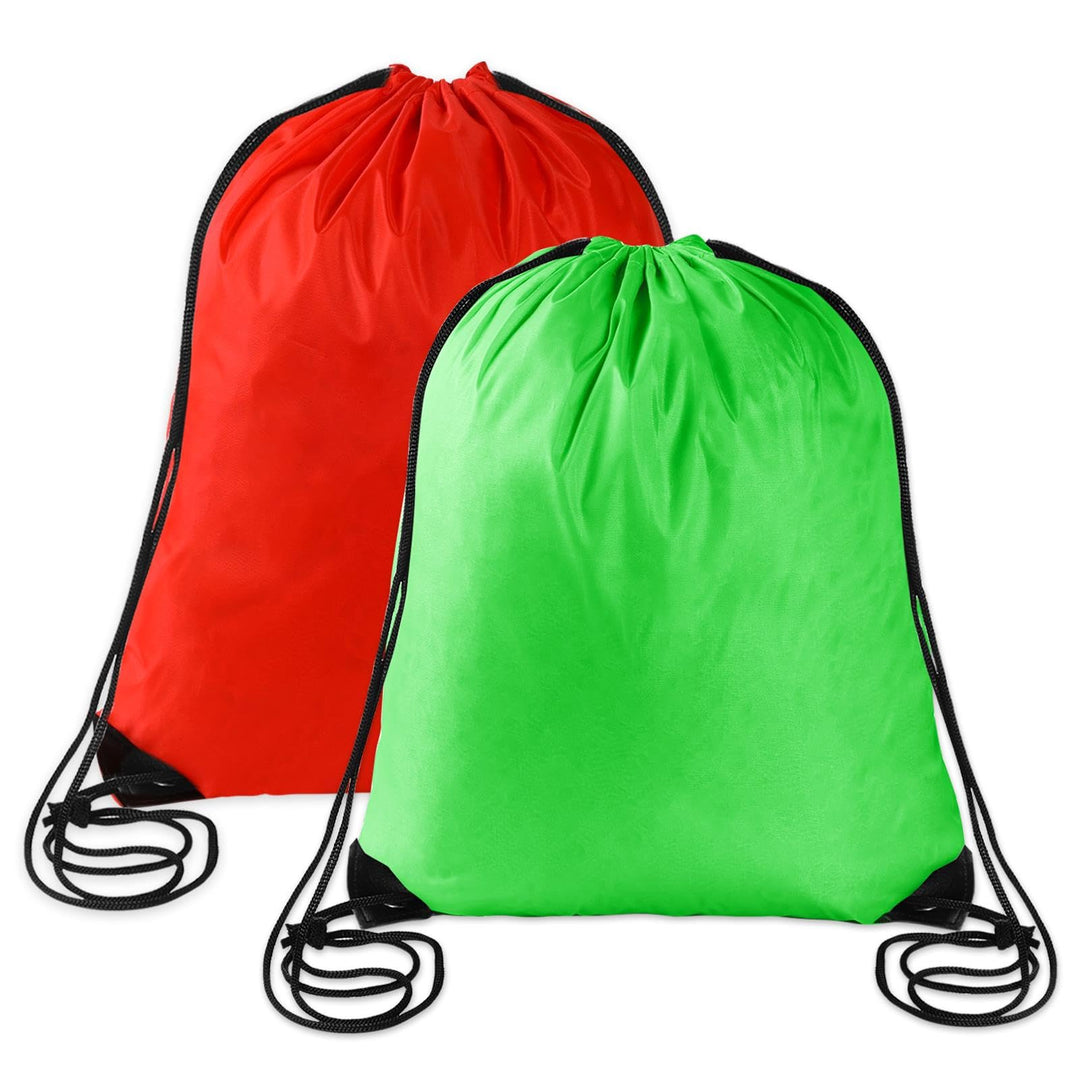 Sliverdew 2 Pcs Drawstring Backpack Bags Sports Cinch Sack String Bags Red Light Green Drawstring Gym Bag Draw String Backpack Bulk Swimming String Bags for Women Men