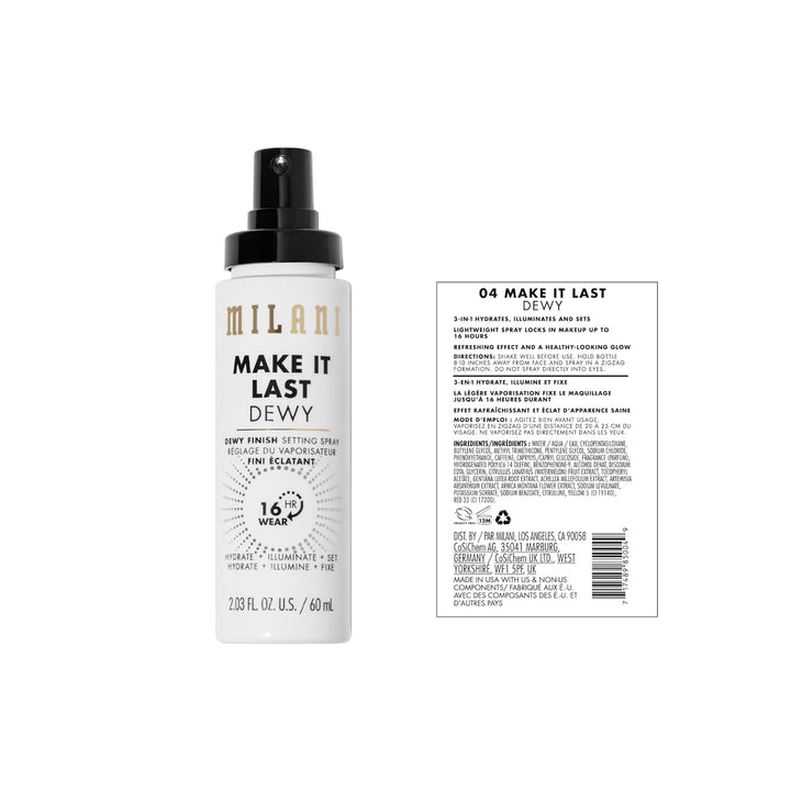 Milani Sunscreen Setting Spray & Primer | SPF 30 UVA/UVB Protection - 2 Pack