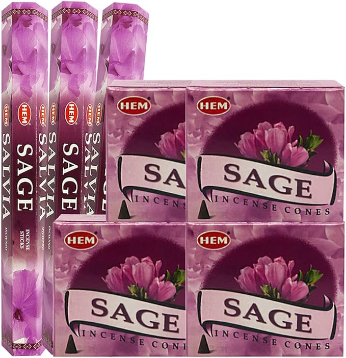 Sage Incense sticks and cone incense holder variety pack bundle insence insense insienso