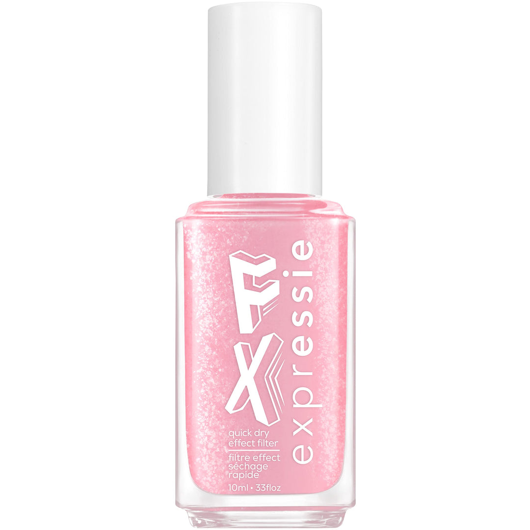 essie Expressie FX Quick-Dry Vegan Nail Polish, Pink Chromatic Top Coat, Faux Real, 0.33 fl oz