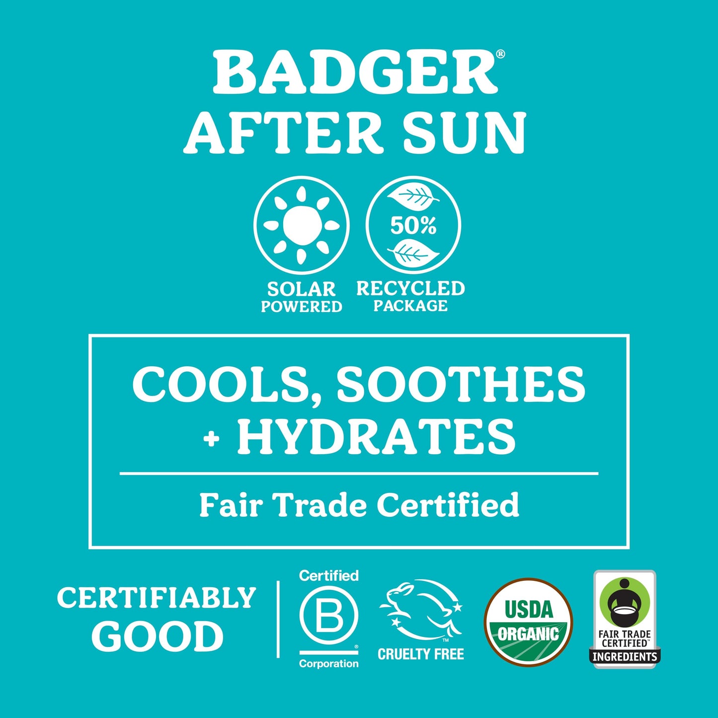 Badger Coconut After Sun Balm with Organic Cocoa Butter & Shea Butter, Rescue Balm, Soothing & Cooling Balm for Tight Dry Skin After Sun Exposure, 2 oz
