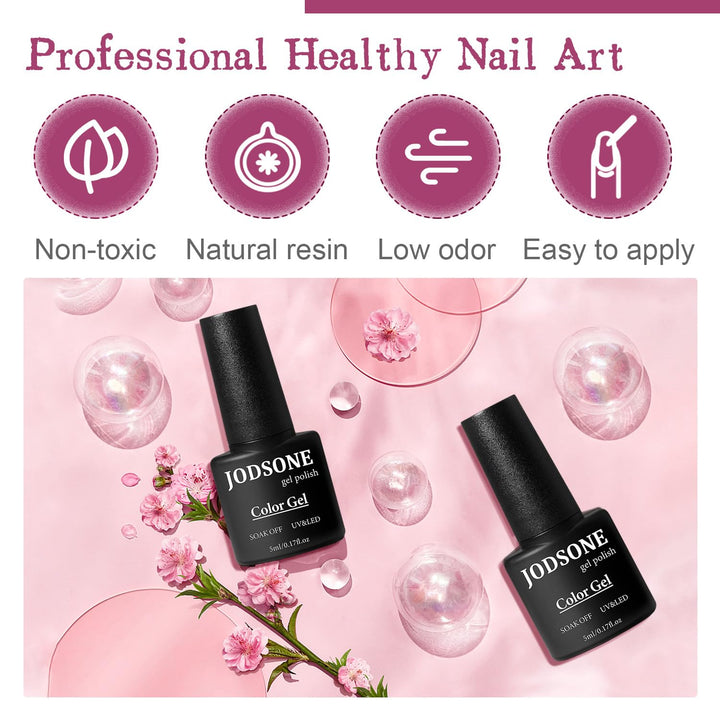 32+4 Pcs Gel Nail Polish Kit | Glitter Soak Off Gel for DIY Manicure