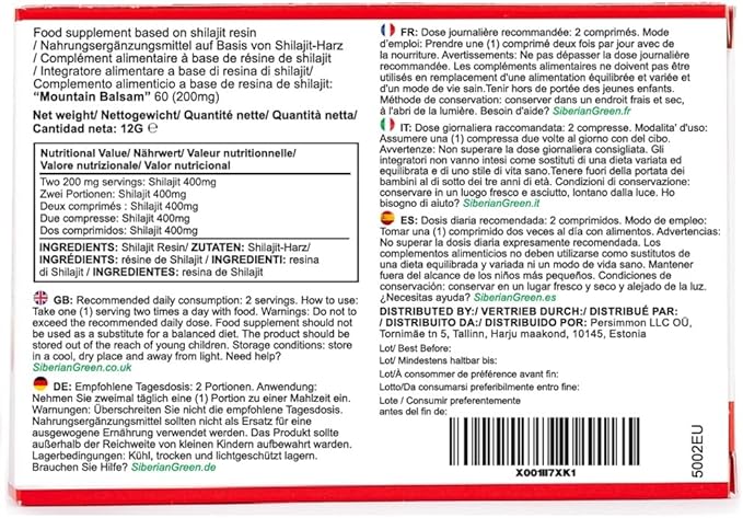 Altai Shilajit 120 Tablets Mountain Balsam Label - Original Altai Siberian 100% Pure Fulvic Acid and Trace Minerals