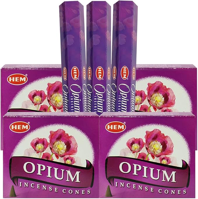Opium Incense Sticks and Cone Incense Holder Variety Pack Bundle insence insense insienso